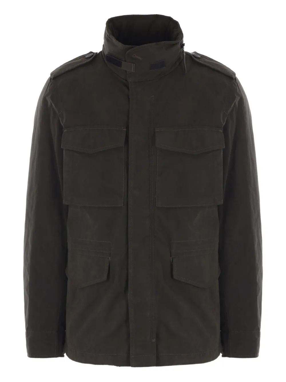 Aspesi High-collar Padded Field Jacket In Black