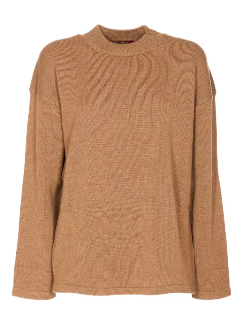 Max Mara suéter con cuello redondo y abertura lateral