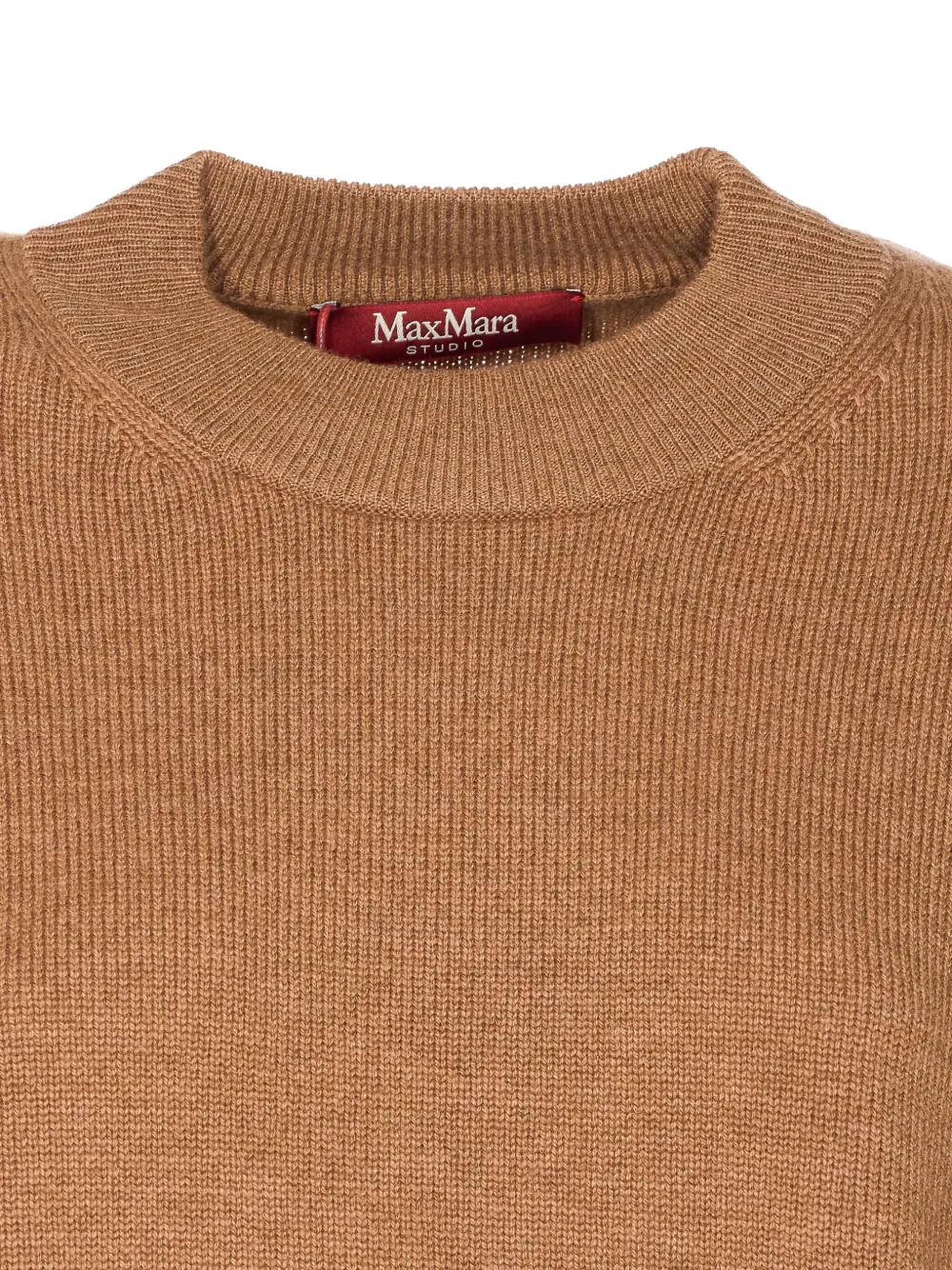 Max Mara Sleeveless Top With Crew Neck And Long Sleeves In Brown