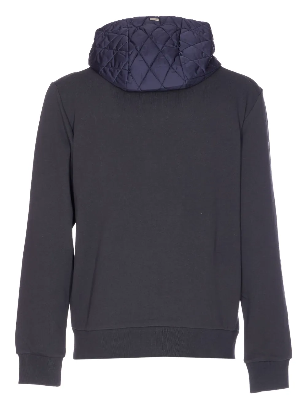Herno Quilted Hoodie With Drawstring And Long Sleeves In Blue