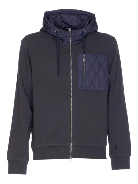 Herno quilted-panel hooded zip-up sweatshirt