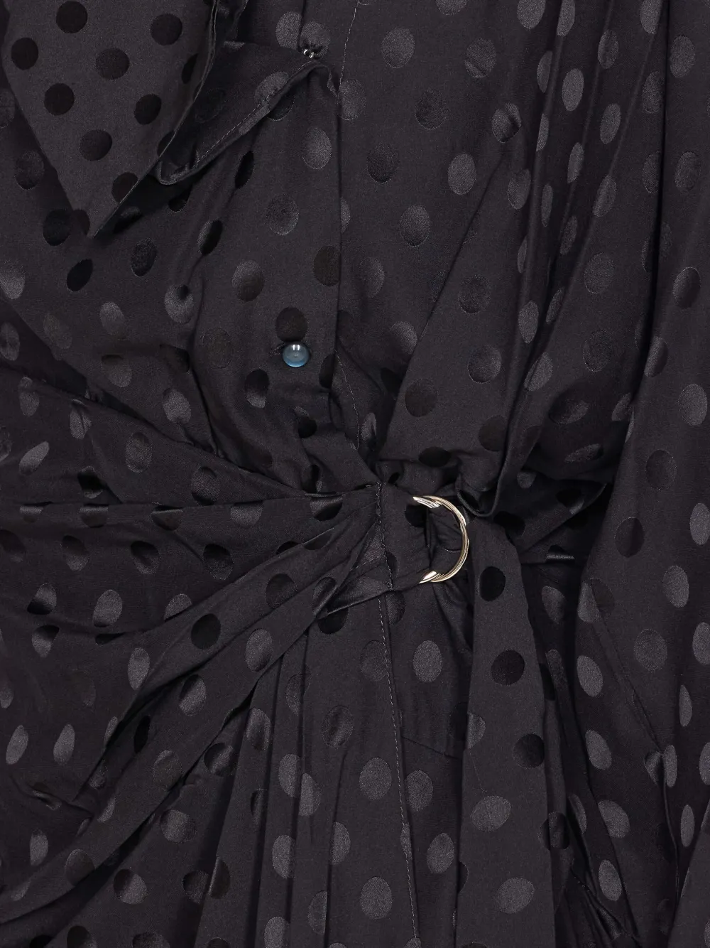 Isabel Marant Dots Print Wrap Dress Belted Waist In Black