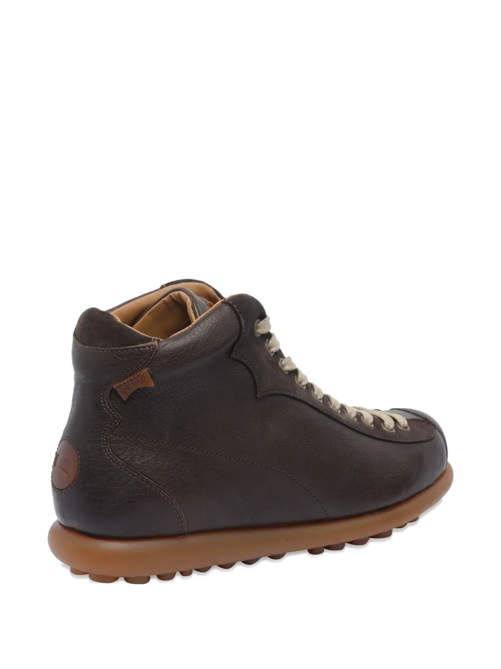 Camper Lace-up Round-toe Boots In Brown
