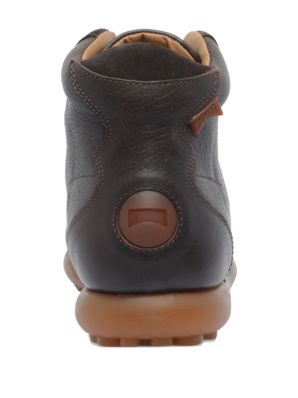 Camper Lace-up Round-toe Boots In Brown