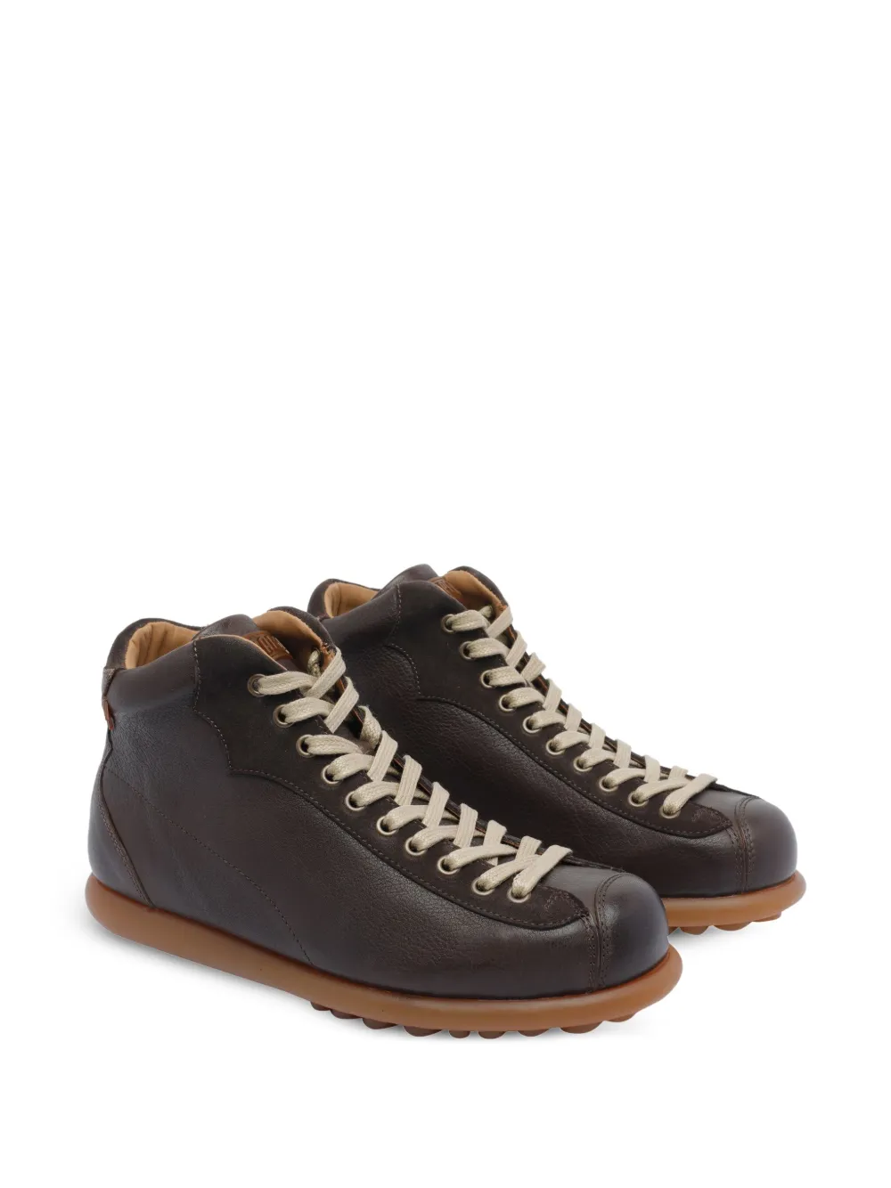 Camper lace-up round-toe boots Brown