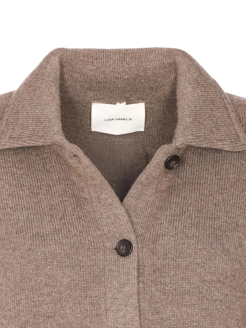 Lisa Yang Collared Jacket With Long Sleeves And Pockets In Neutral