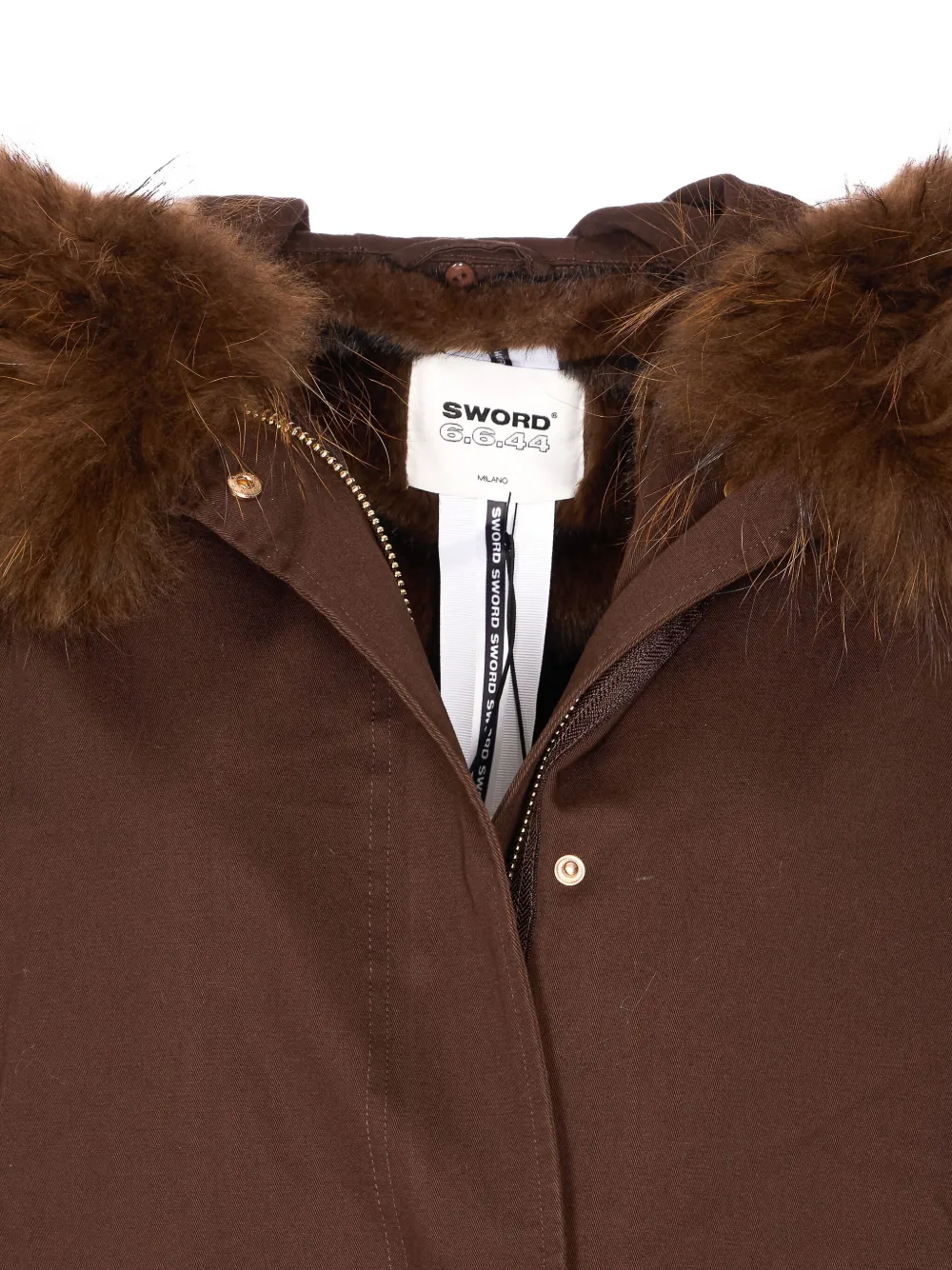 Sword 6.6.44 Faux-fur-trimmed Buttoned Jacket In Brown