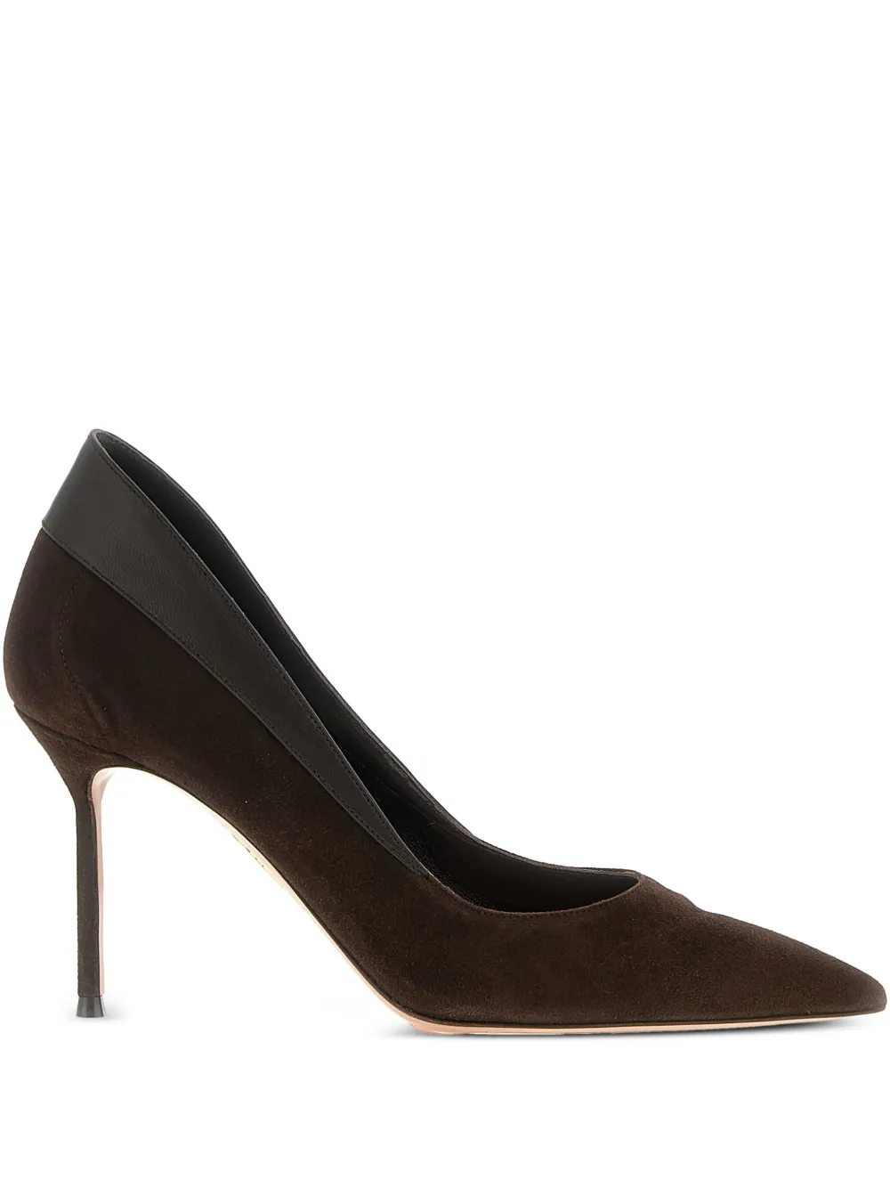Aquazzura 85mm suede leather pumps Brown