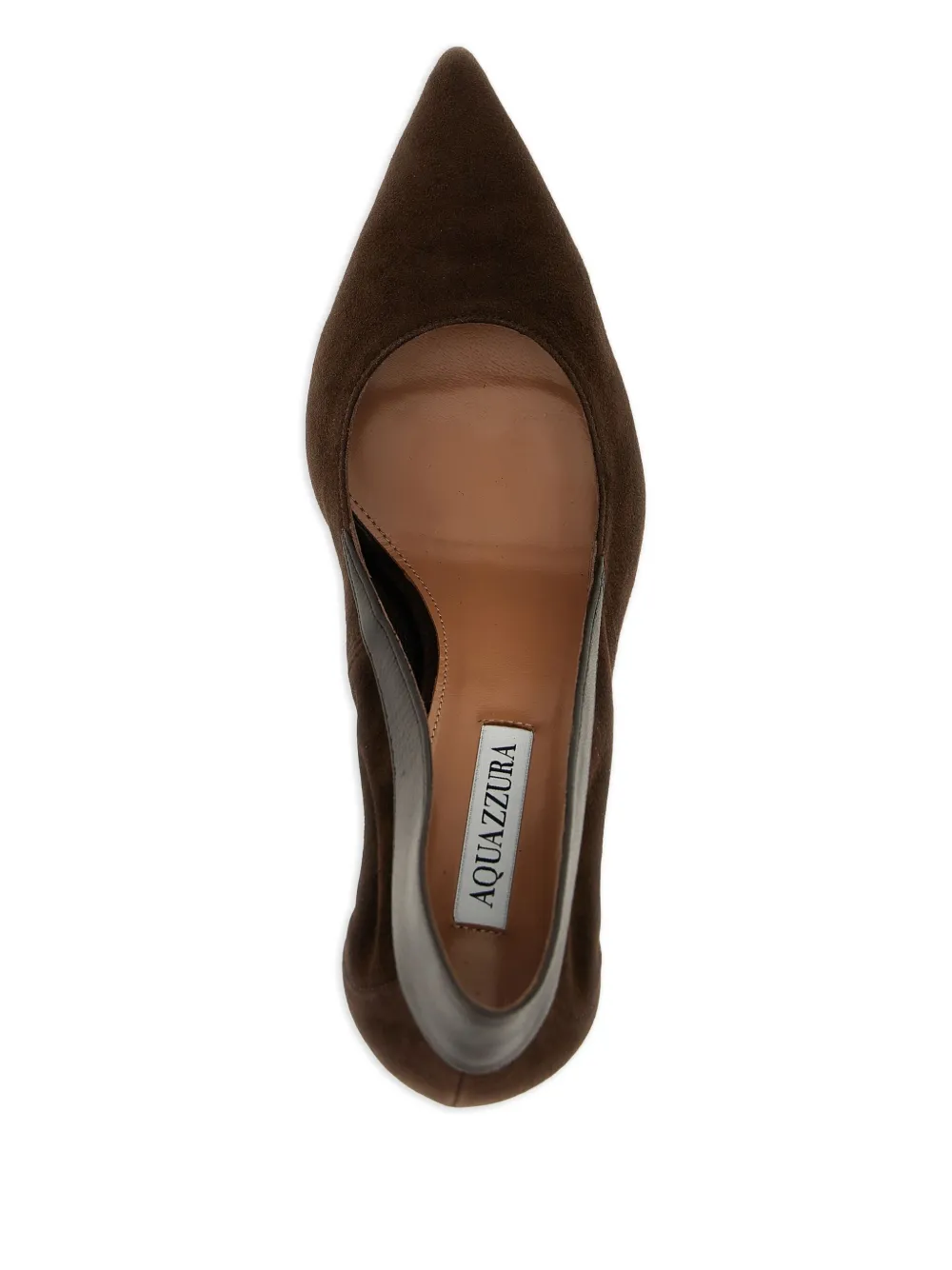 Aquazzura 85mm suede leather pumps Brown