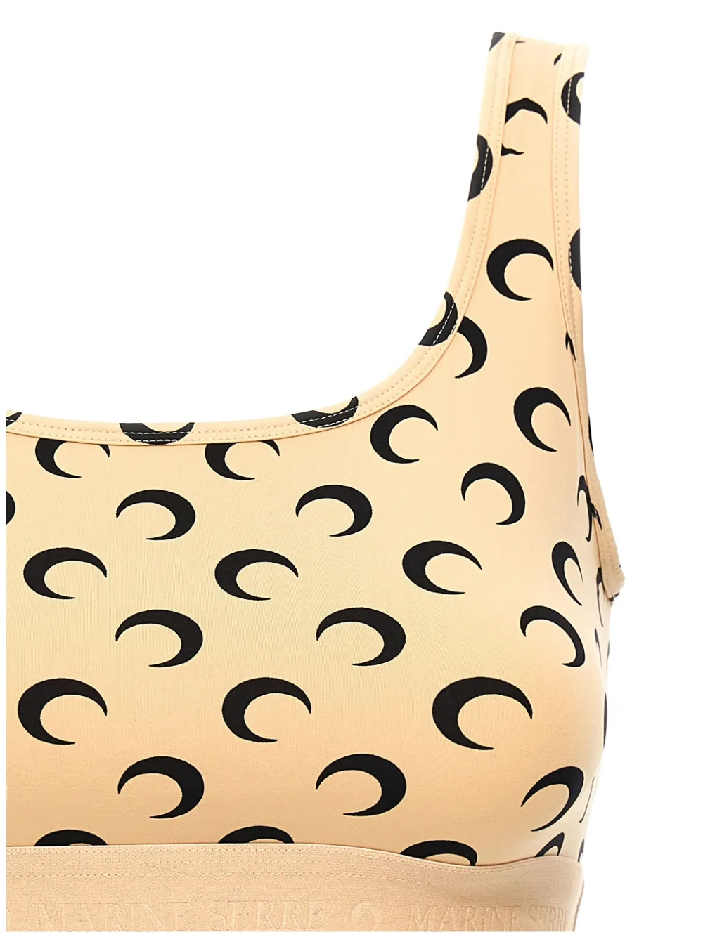 Marine Serre Sport-bh met halvemaan-print Beige