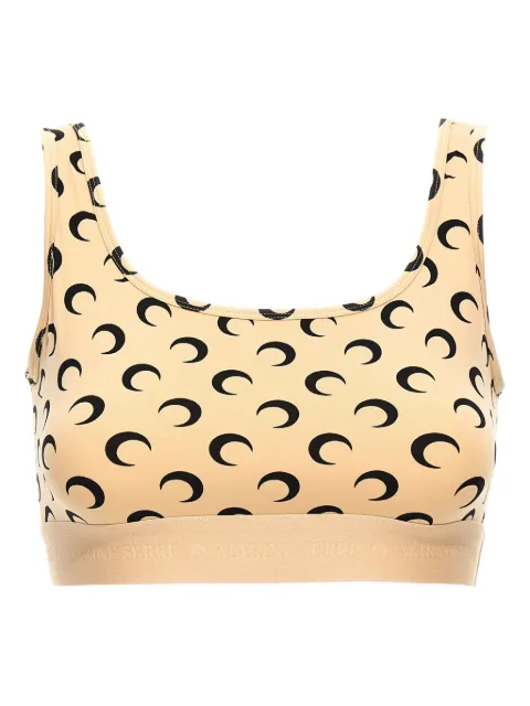 Marine Serre bra deportivo con motivo Crescent Moon