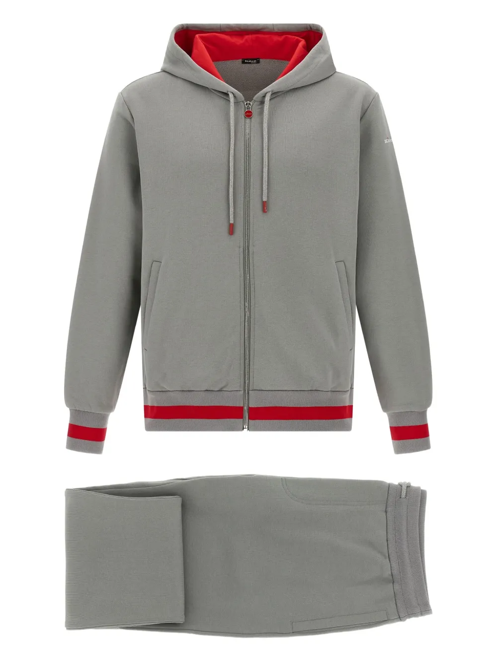 Kiton contrast-trim cotton tracksuit | Grey | Image 1