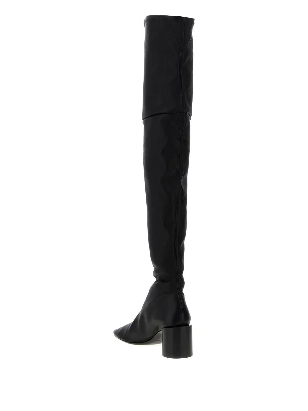 Jil Sander 60mm Leather Round-toe Boots In Black