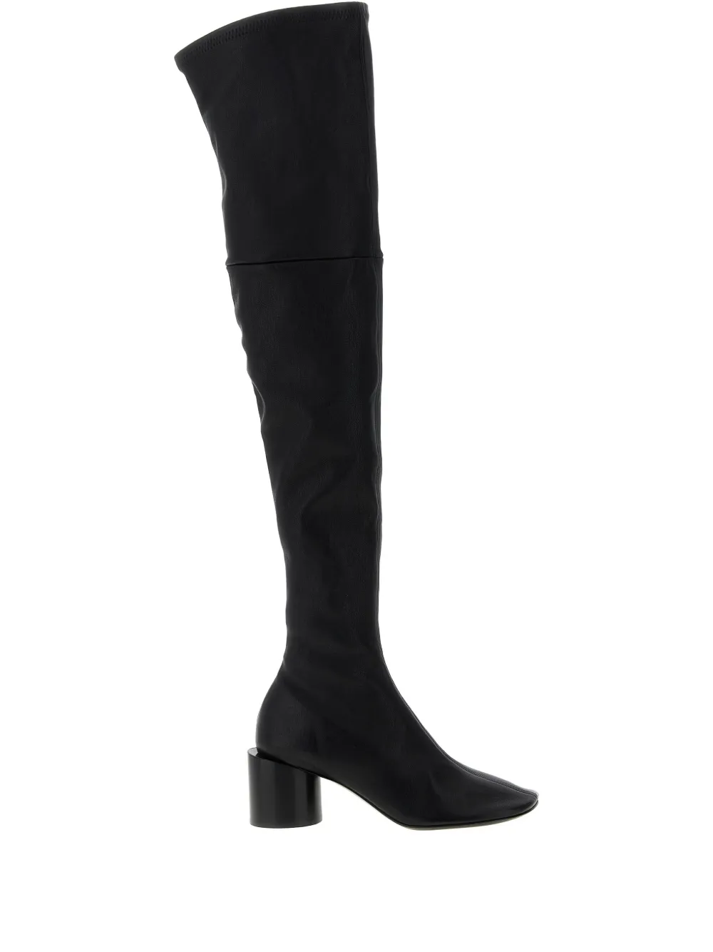 Jil Sander 60mm Leather Round-toe Boots In Black