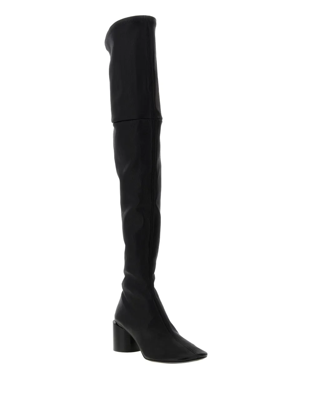 Jil Sander 60mm Leather Round-toe Boots In Black