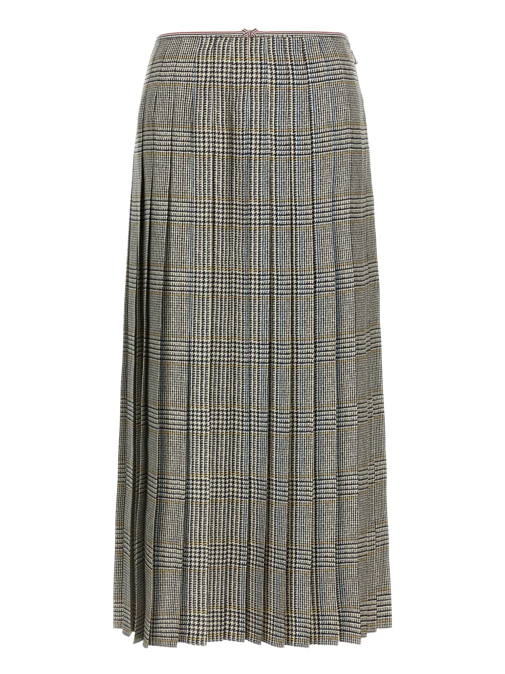 Thom Browne houndstooth-pattern pleated midi skirt | Grey | Image 1