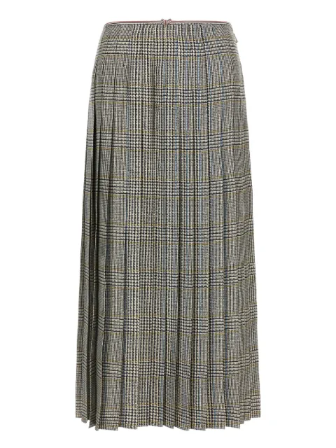 Thom Browne houndstooth-pattern pleated midi skirt