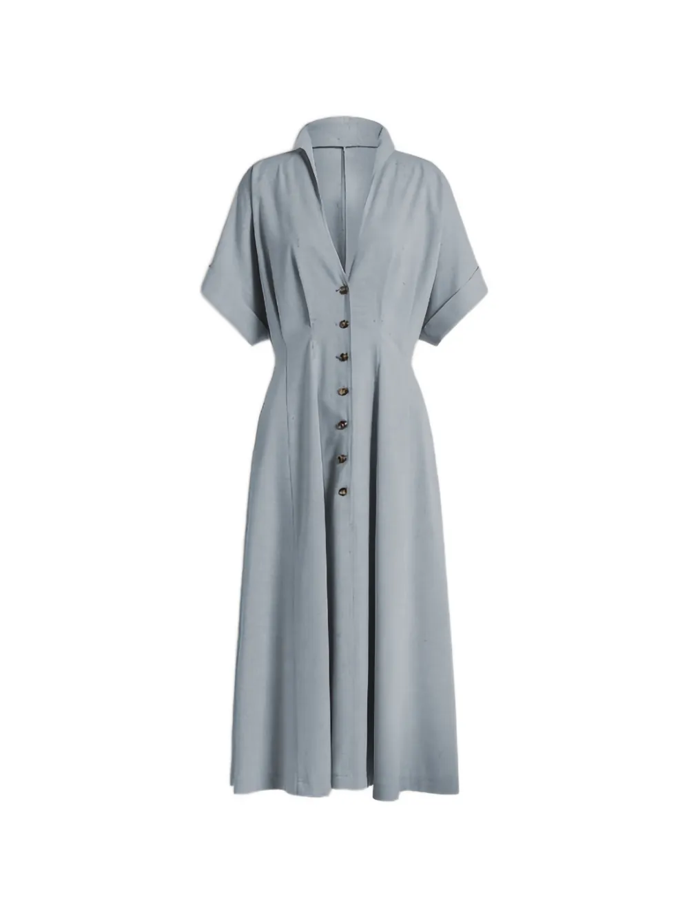Alberta Ferretti buttoned V-neck dress - Blu