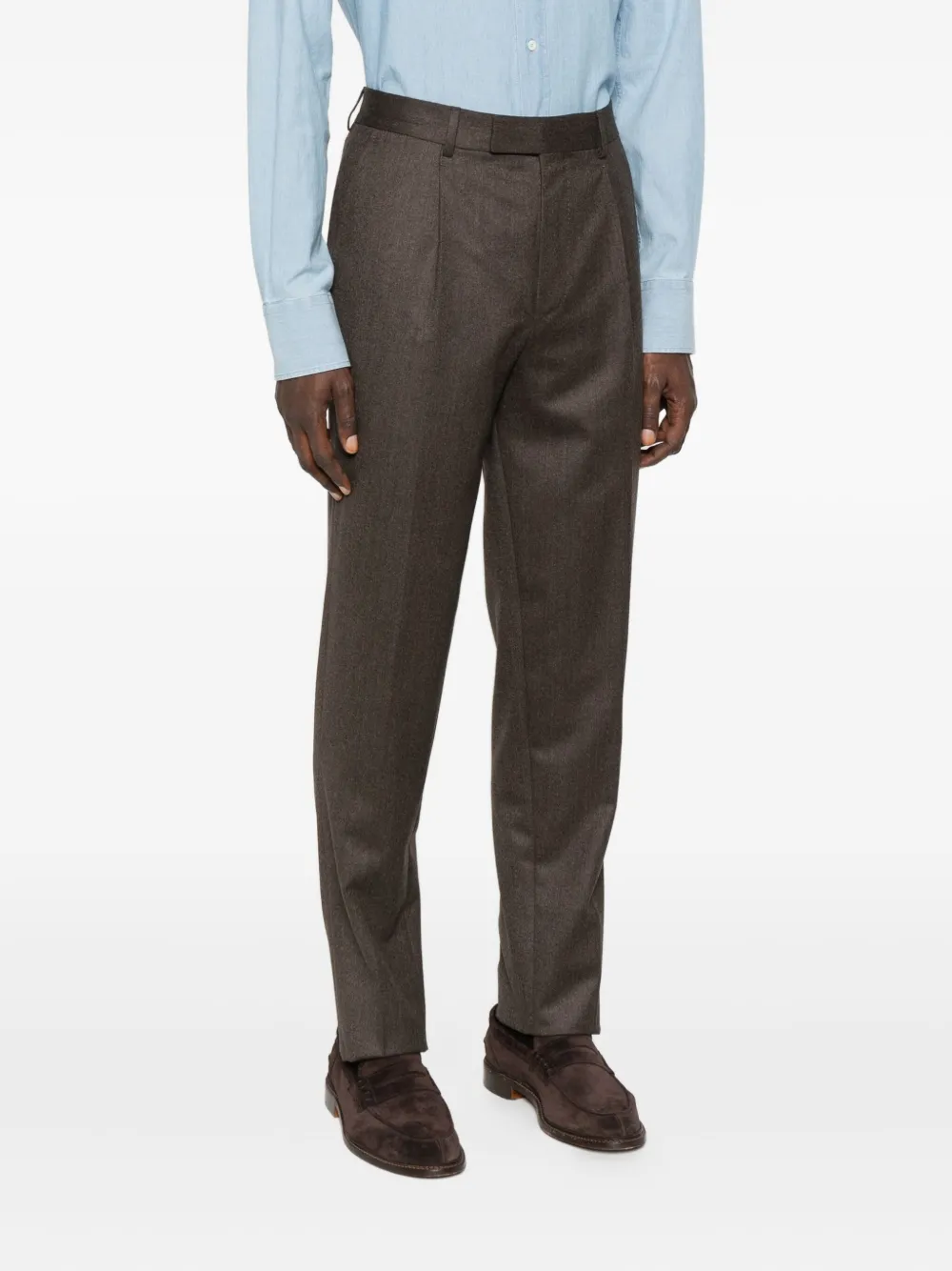 Zegna Broek met geplooide voorkant Bruin