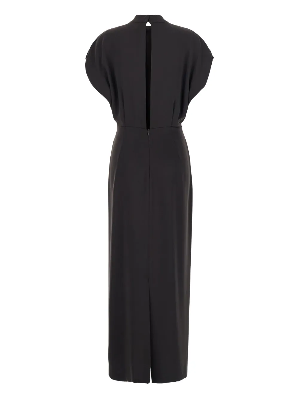 RAME Midi-jurk met open rug - Bruin