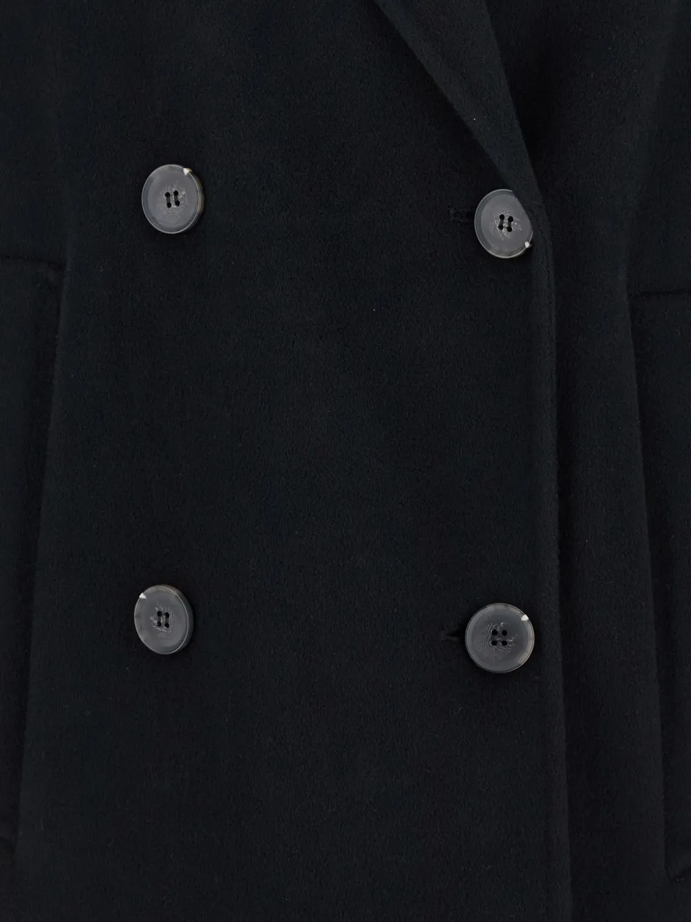 Ivy & Oak Double-breasted Black Coat With Notched Lapels In Black