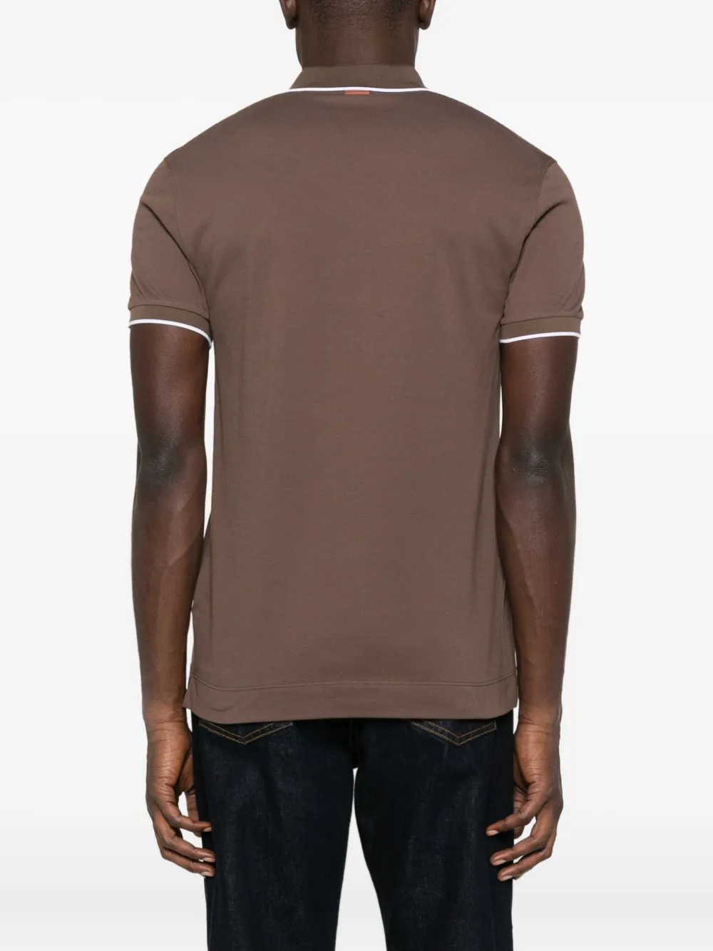 Zegna Poloshirt met geborduurd logo Bruin