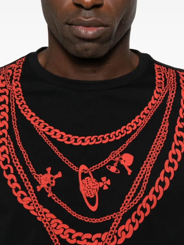 Vivienne Westwood chain-print T-shirt | Black | FARFETCH AO