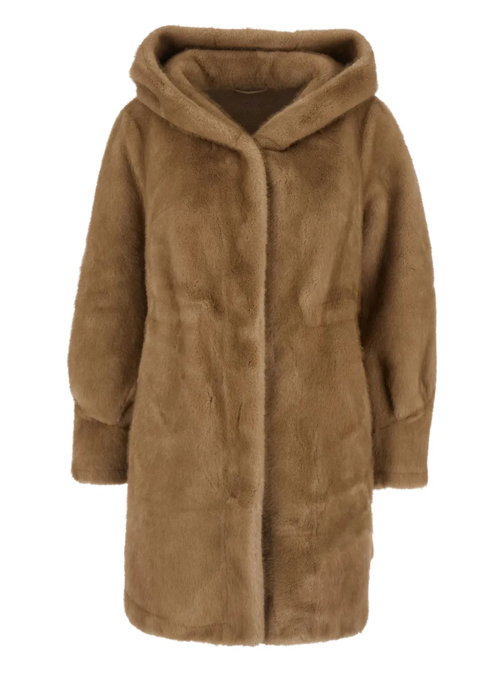 Giovanni Paris hooded faux-fur coat | Brown | Image 1
