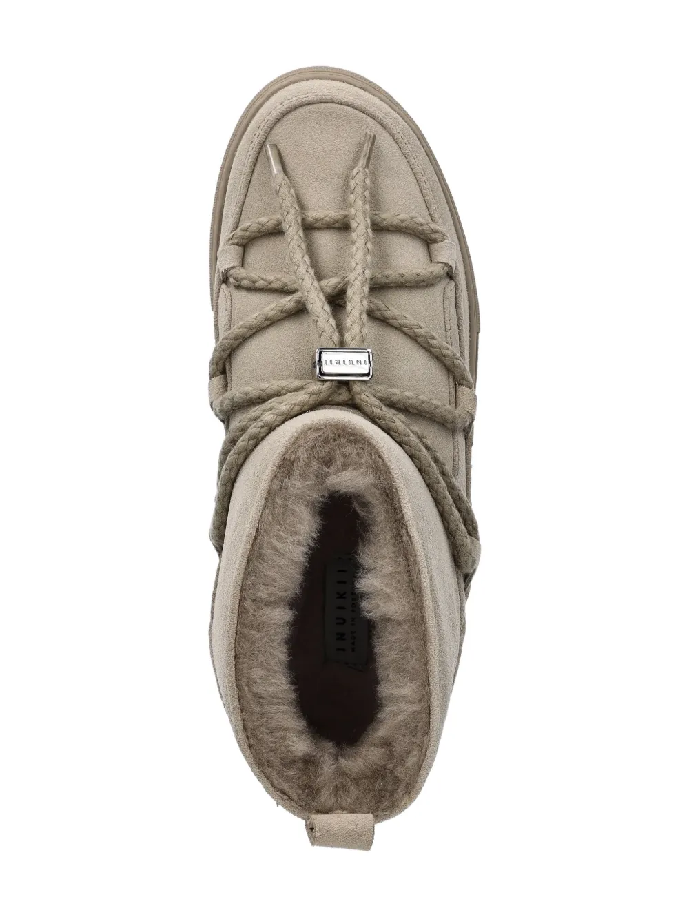 Inuikii Gevlochten veterlaarzen Beige
