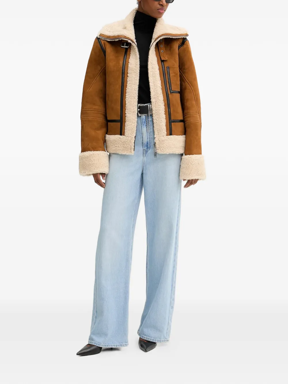  Iceberg Zip-up Suede Jacket - Brown 