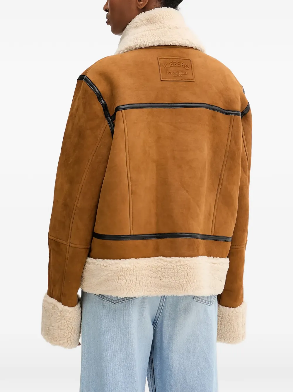  Iceberg Zip-up Suede Jacket - Brown 