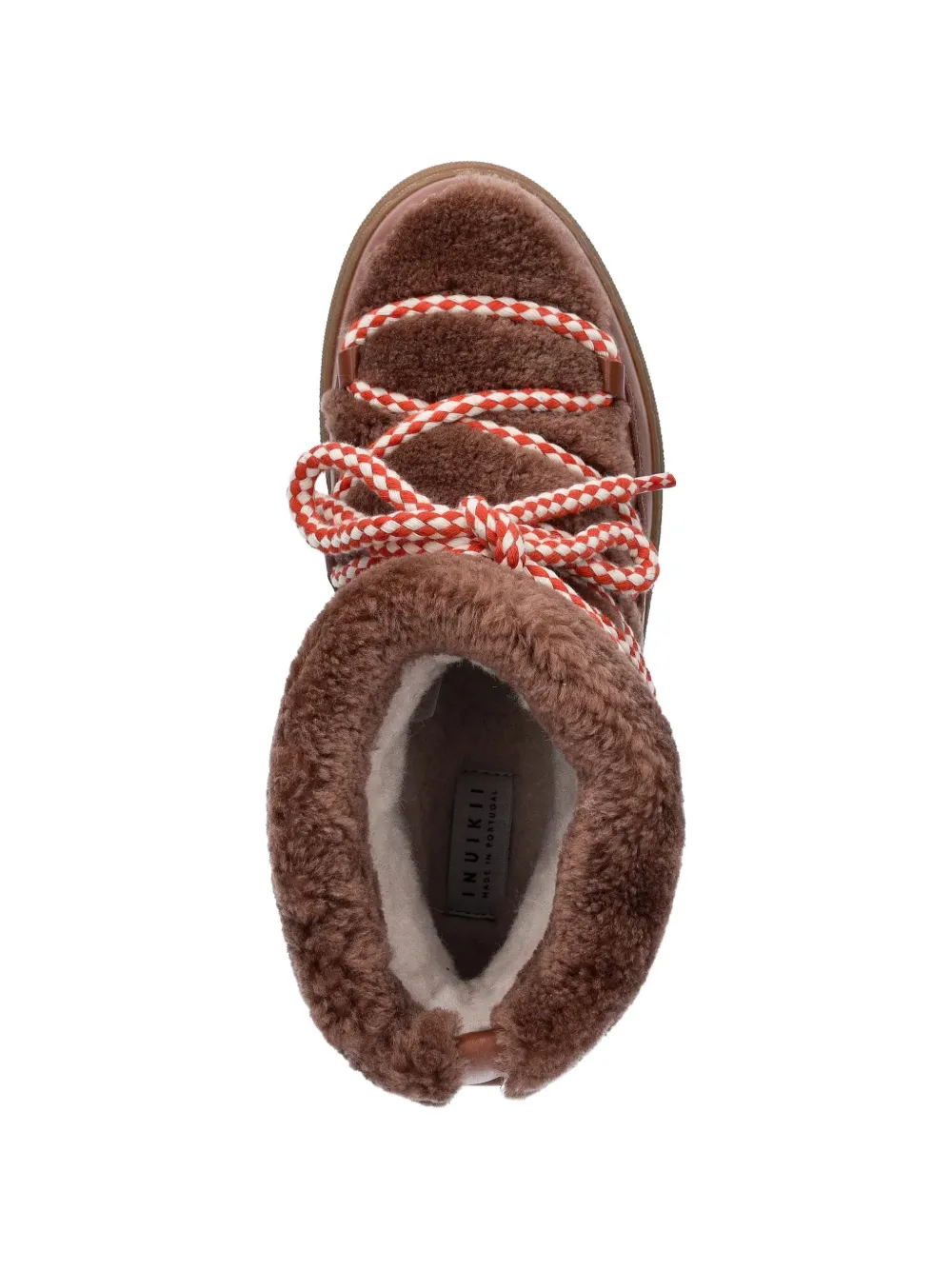 Inuikii Curly laarzen met vlak van bont Bruin