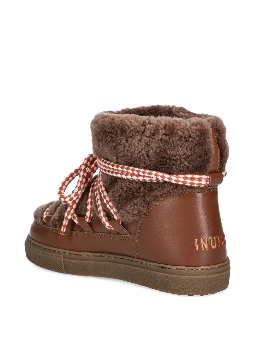 Inuikii Curly laarzen met vlak van bont Bruin