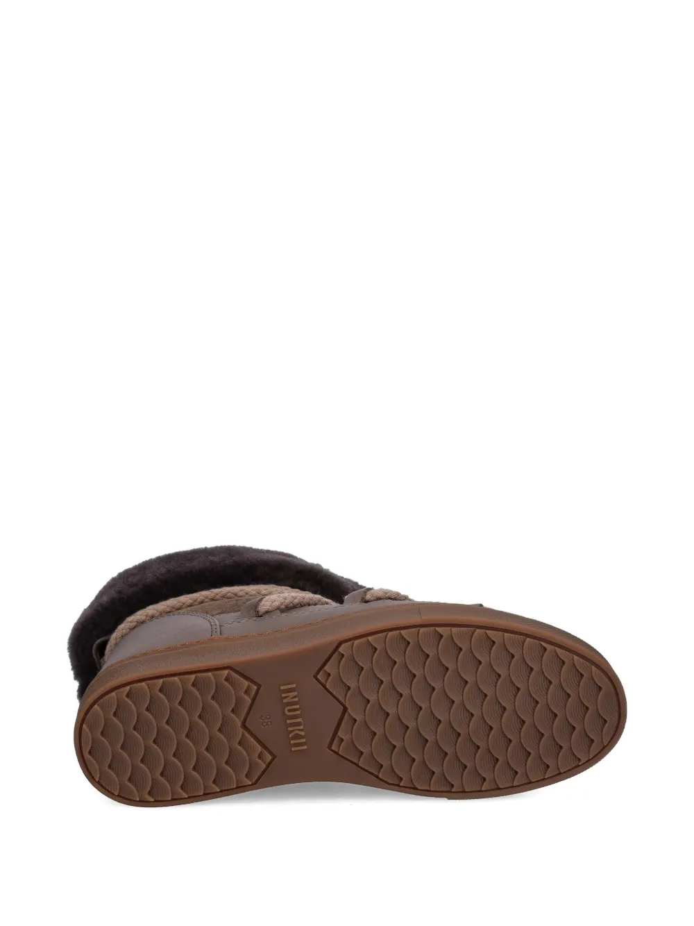 Inuikii Fleece-trim Lace-up Boots In Brown