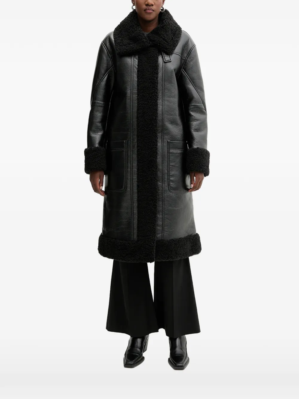 Iceberg faux-fur collared coat - Nero