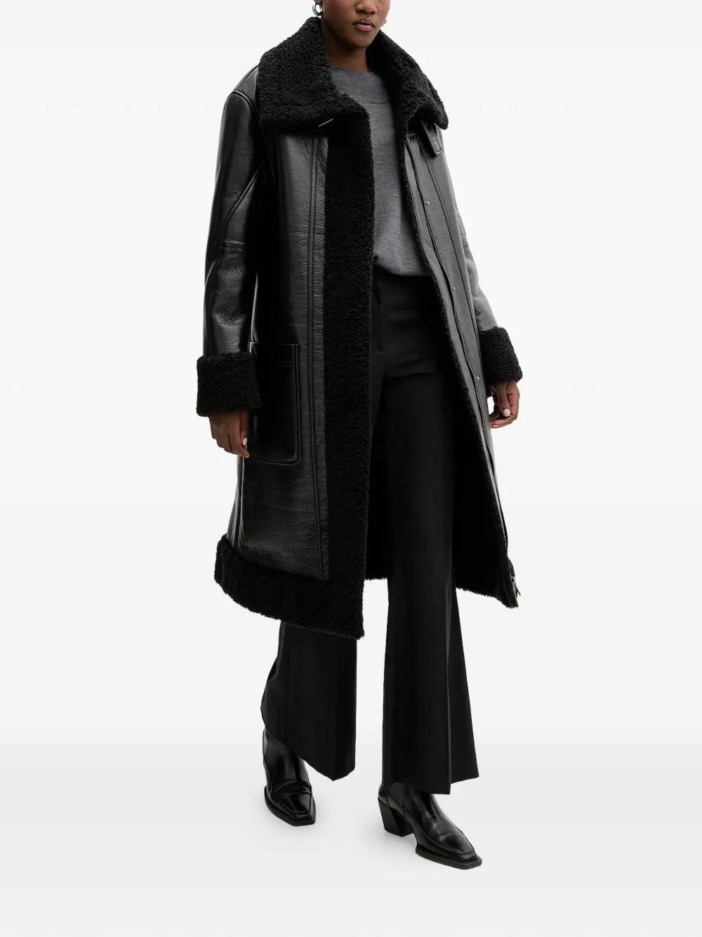 Faux-Fur Collared Coat