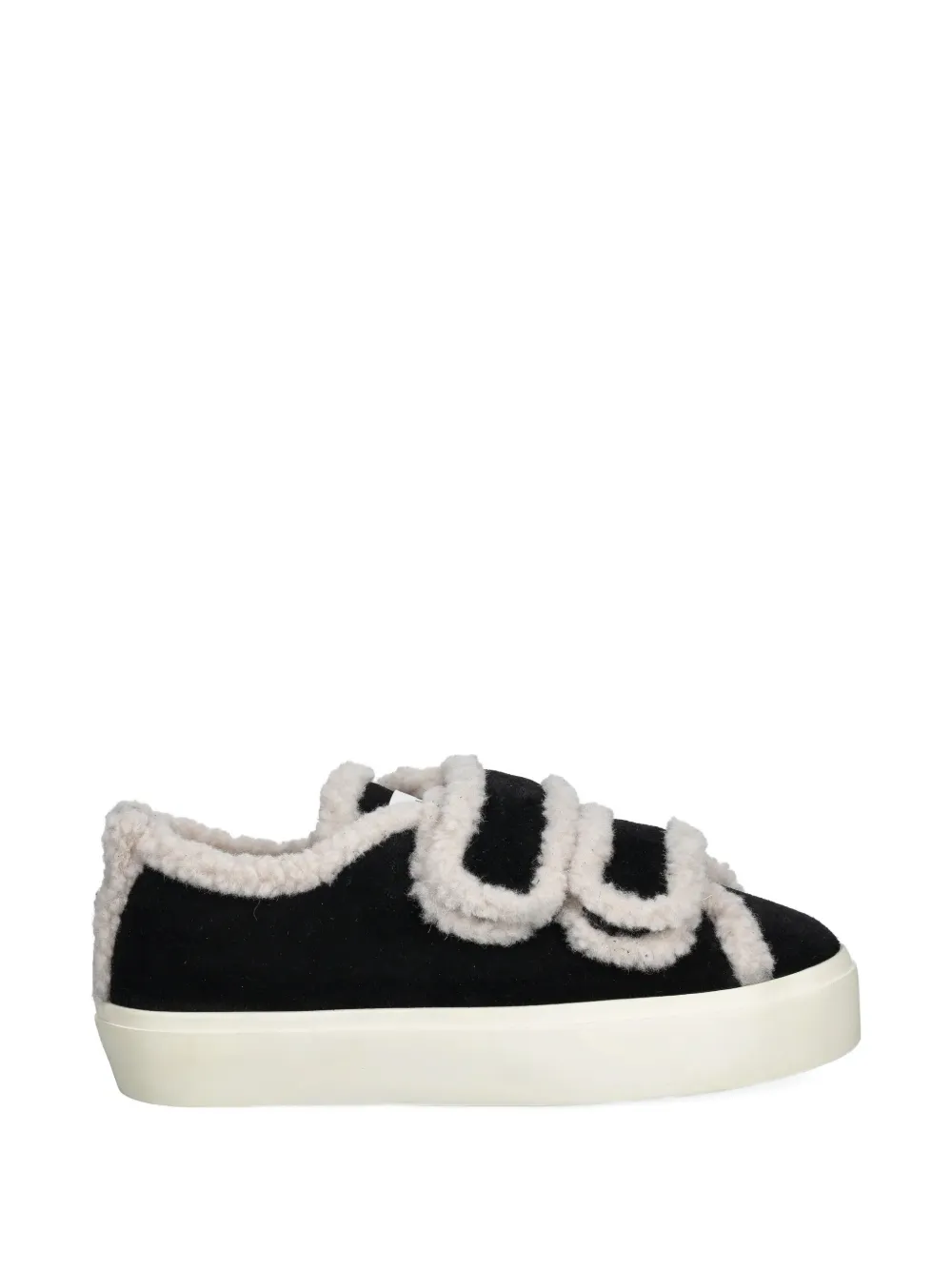 Inuikii shearling-trim sneakers Zwart
