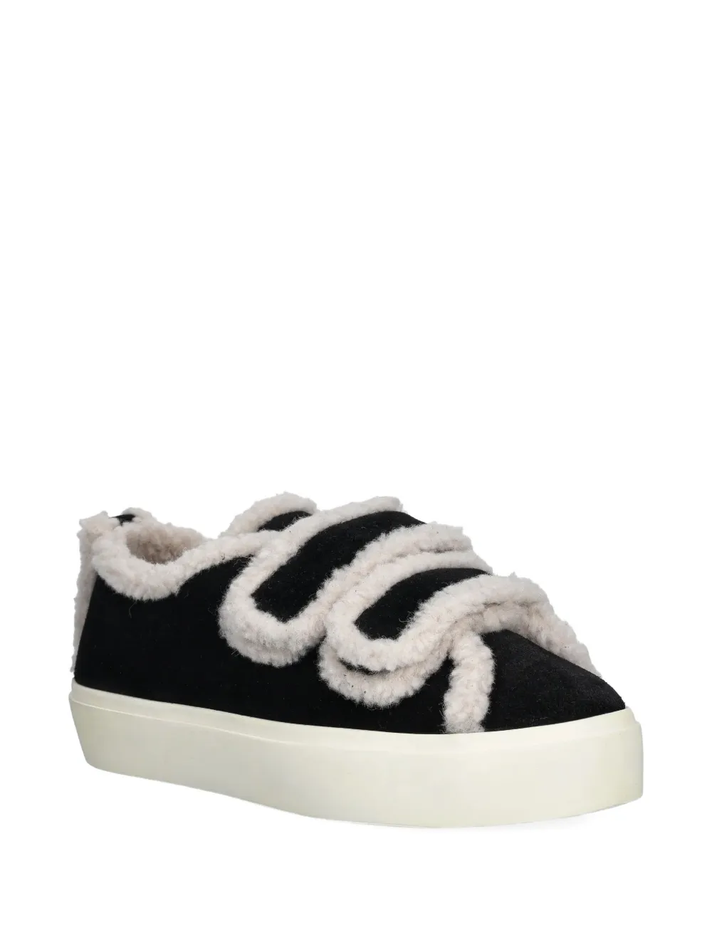 Inuikii shearling-trim sneakers Zwart