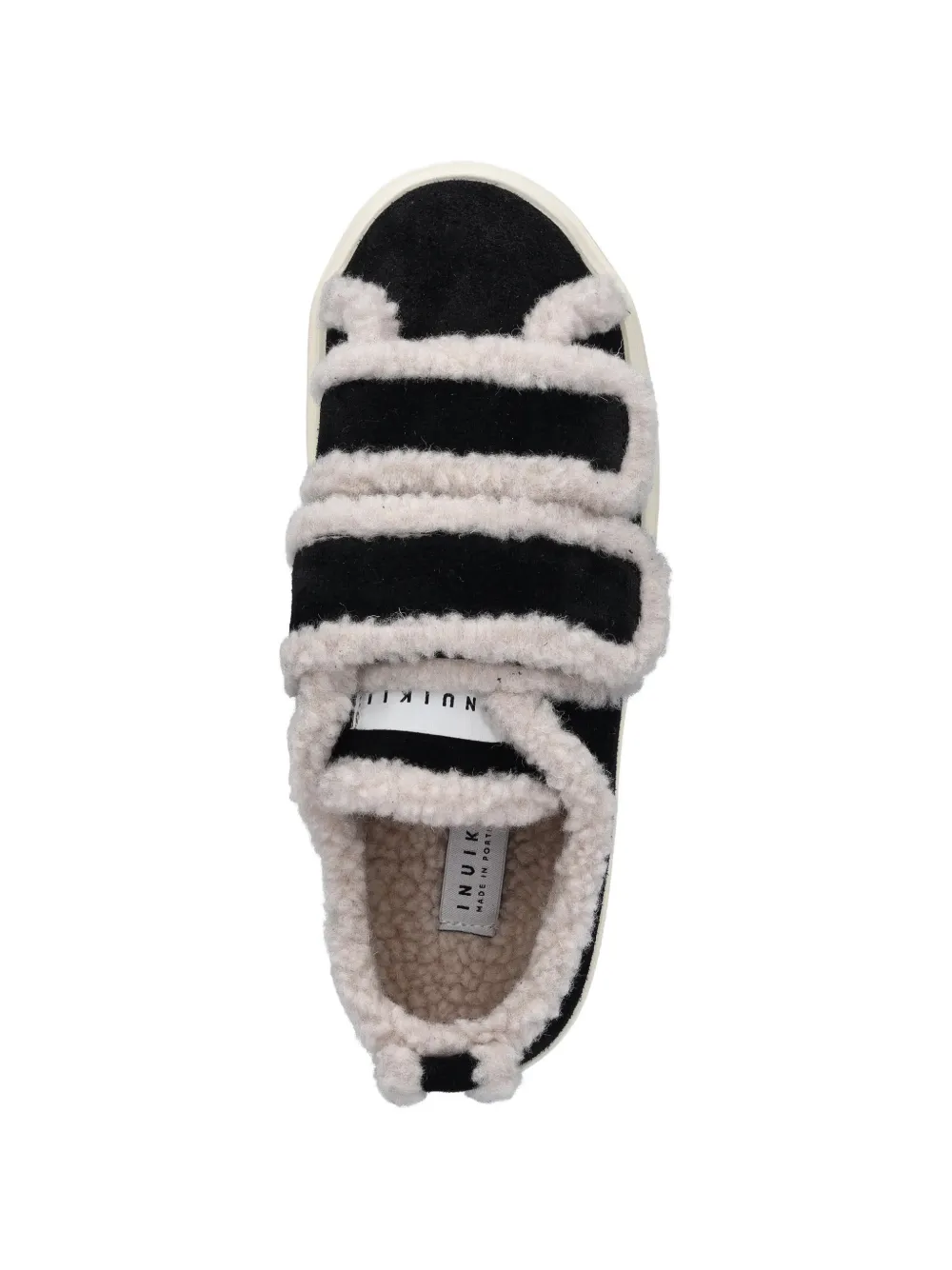 Inuikii shearling-trim sneakers Zwart