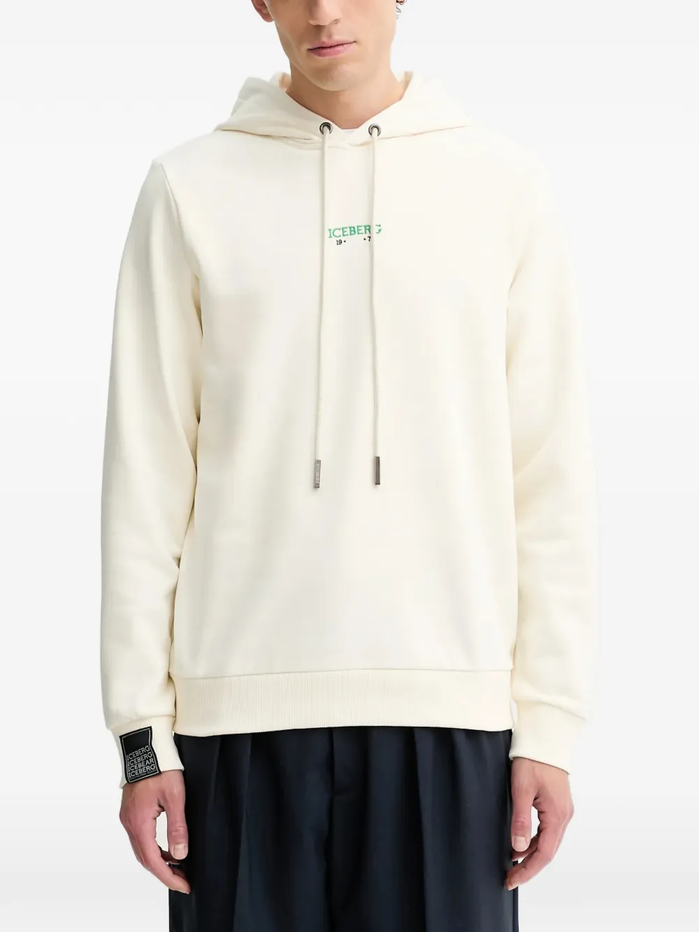 Iceberg drawstring graphic hoodie - Toni neutri