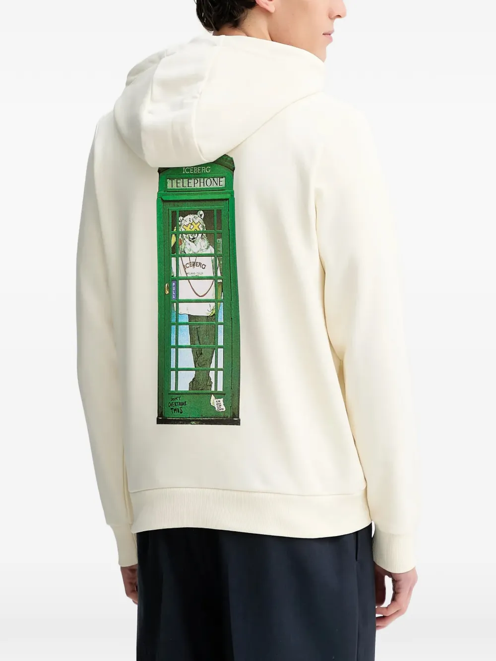  Iceberg Drawstring Graphic Hoodie - Neutrals 