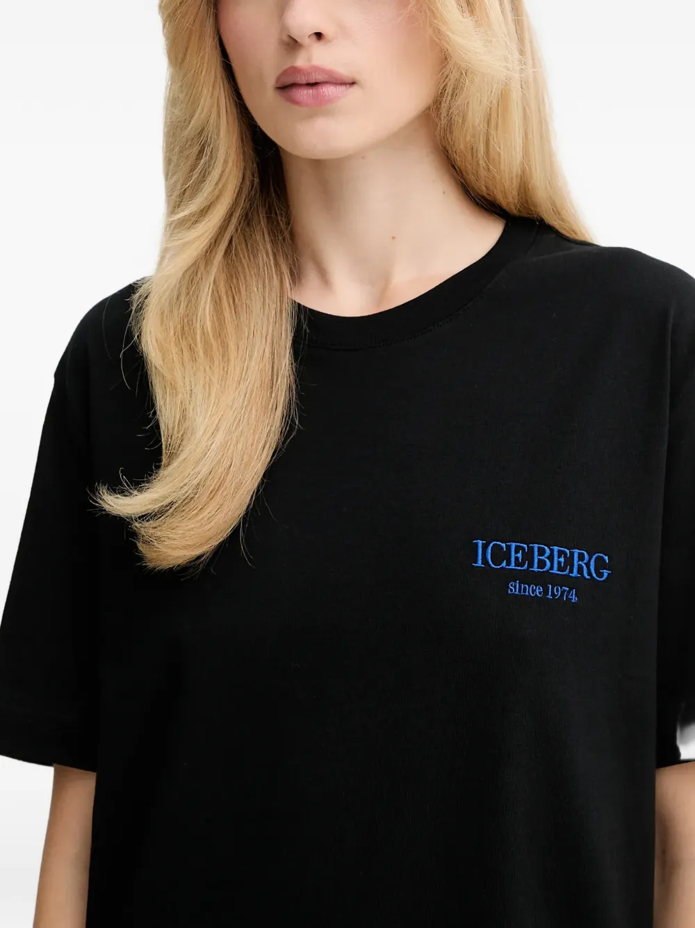 Iceberg T-shirt met geborduurd logo Zwart