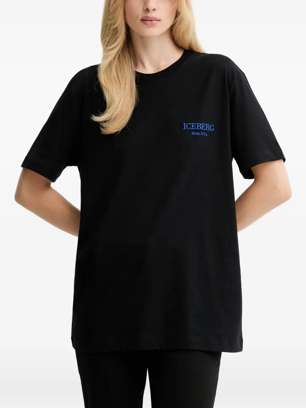 Iceberg logo-embroidery T-shirt - Nero