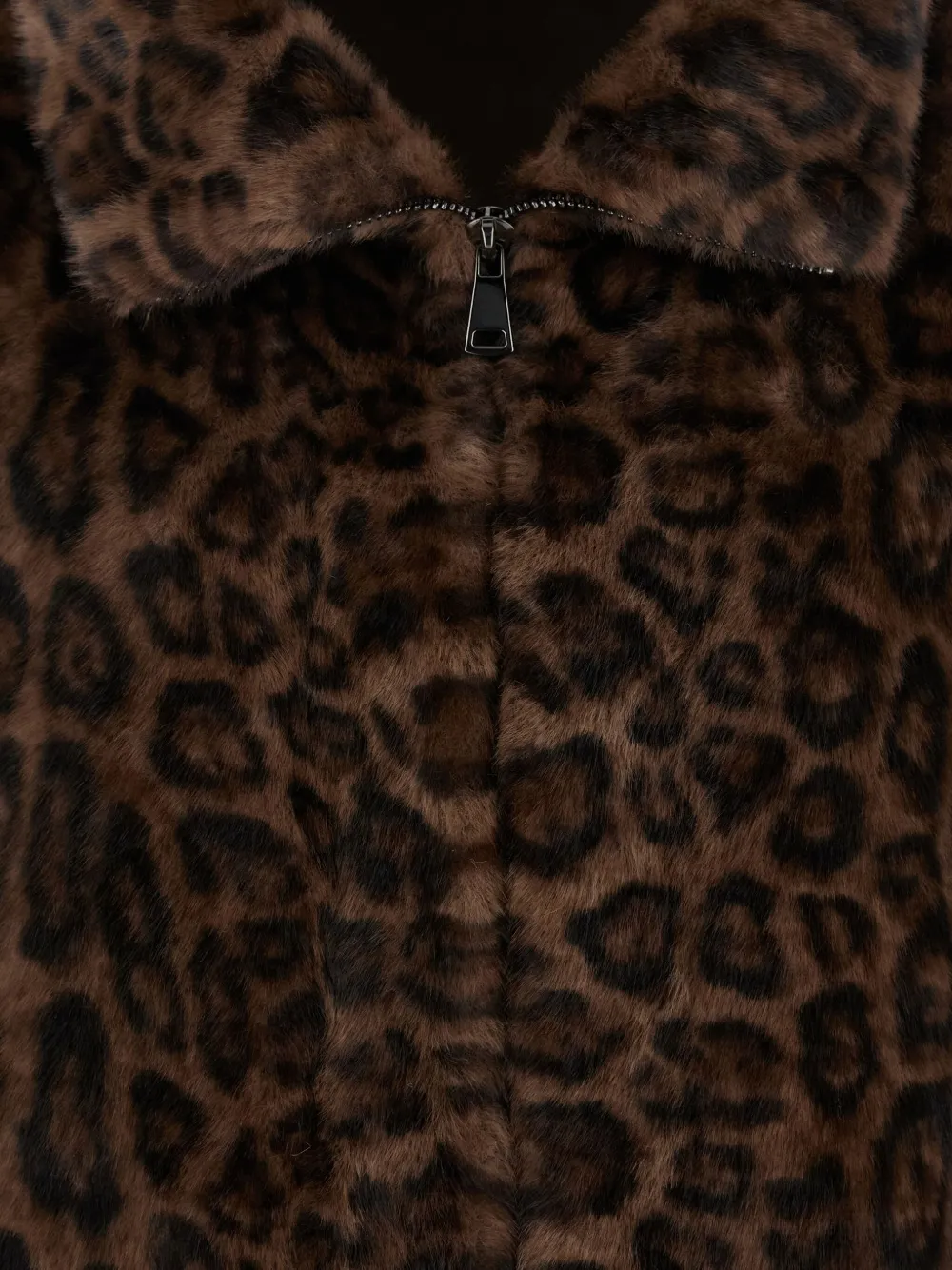 Giovanni Paris Leopard-print Zip-front Jacket In Brown