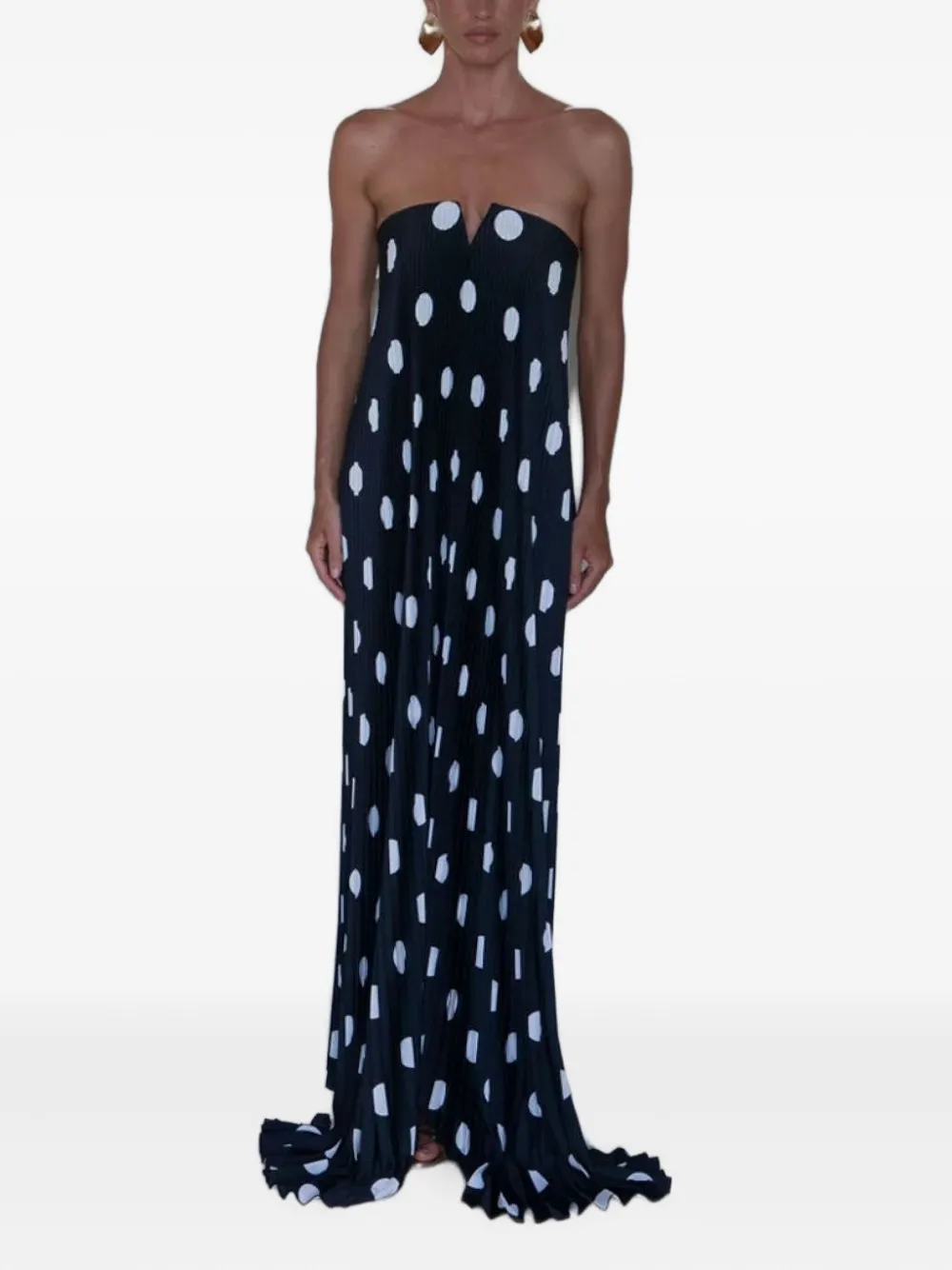 L'IDÉE Black tie polka-dot pleated maxi dress | Evening Dresses | Image 2
