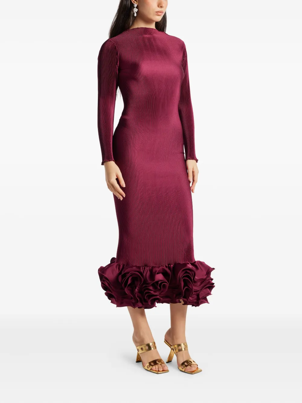 L'IDÉE Campbell ruffled ribbed midi dress | Cocktail & Party Dresses | Image 2