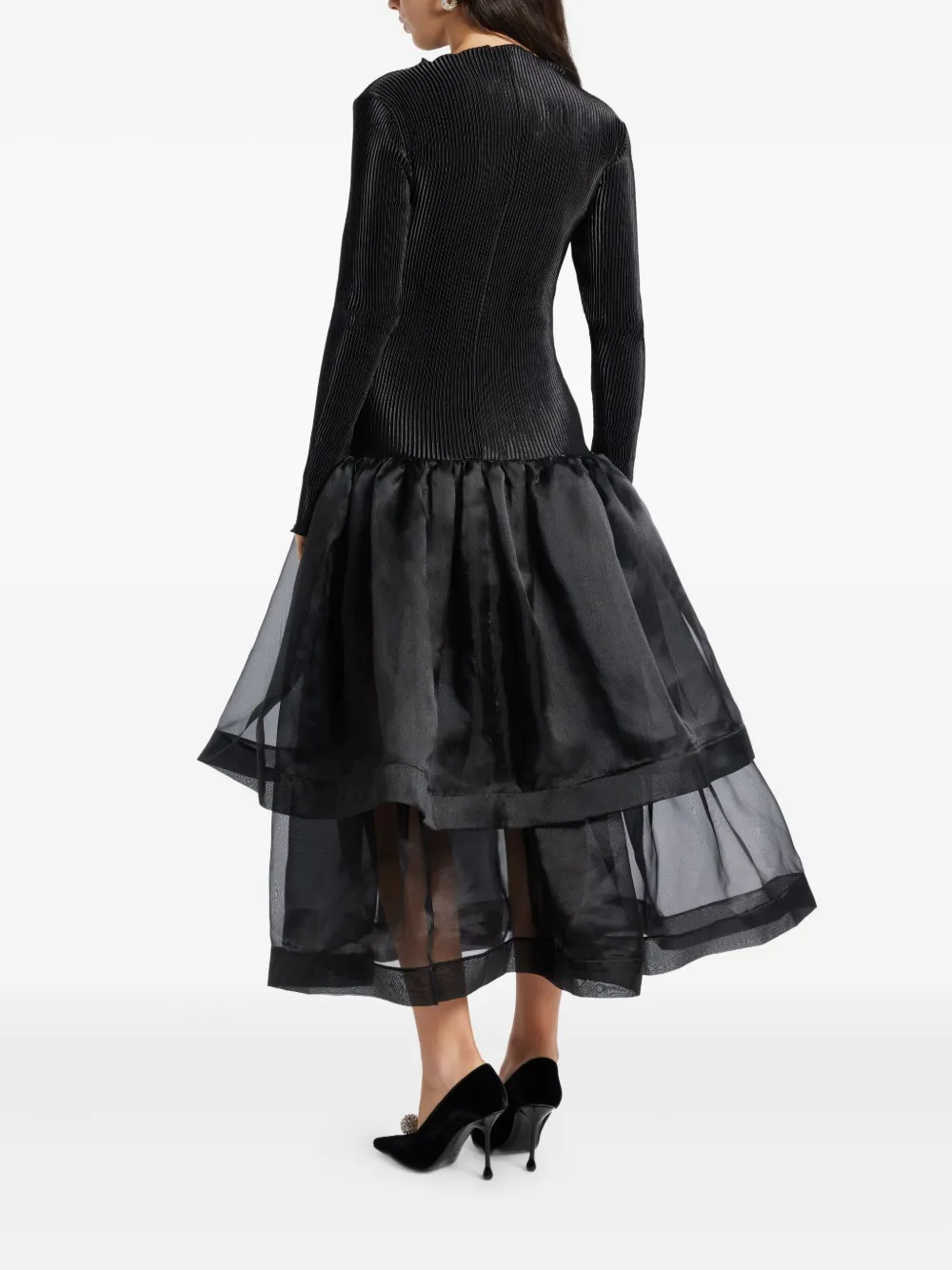 L'idée Alexander Ribbed Midi Dress In Black