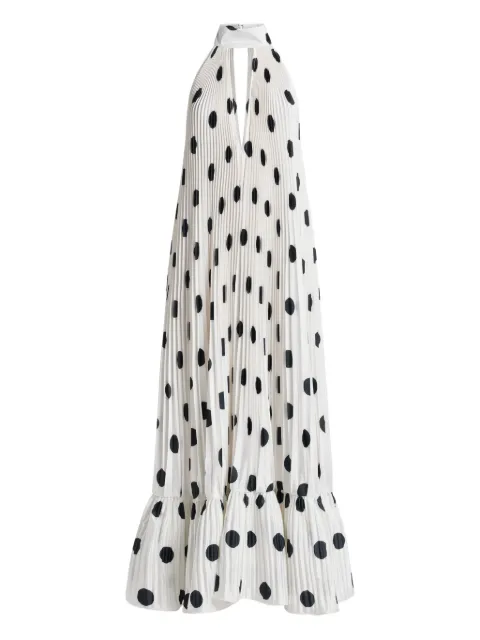L'IDÉE Libertie polka-dot pleated maxi dress