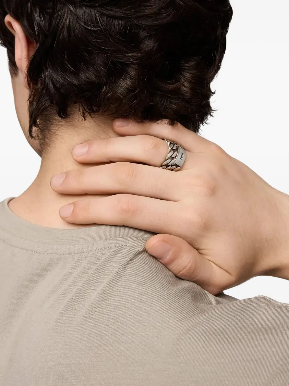 Tous Logo-engraved Chain Ring In Metallic