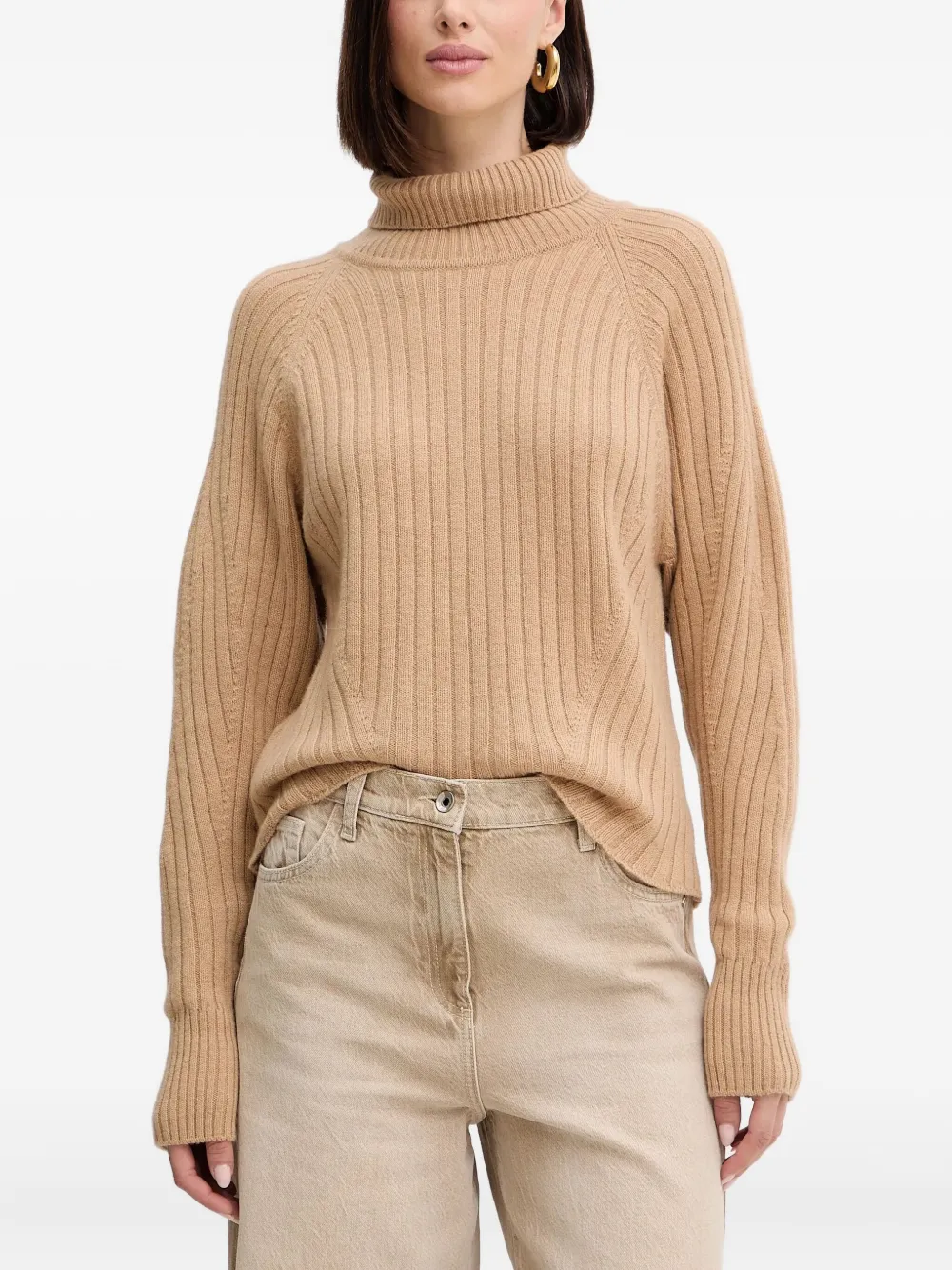 SIMONA CORSELLINI ribbed turtleneck sweater | Neutrals | Image 1